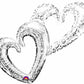 53" Silver & White Interlocking Hearts Large Foil Balloon