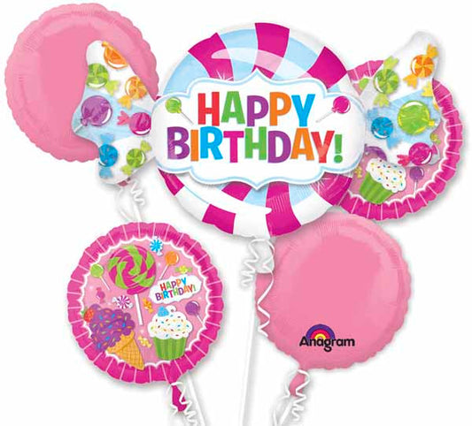 Sweet Candy Cupcakes Birthday Balloon Bouquet