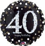 Anagram 18" Sparkling 40 Happy Birthday Holographic Foil Balloon Party Decor