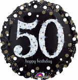 Anagram 18" Sparkling 50 Happy Birthday Holographic Foil Balloon Party Decor