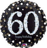 Anagram 18" Sparkling 60 Happy Birthday Holographic Foil Balloon Party Decor