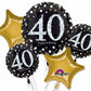 Anagram Sparkling 40 Happy Birthday 5 Foil Balloons Bouquet Decor