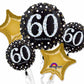 Anagram Sparkling 60 Happy Birthday 5 Foil Balloons Bouquet Party Decor