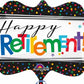 Happy Retirement 27" Shaped Balloon with polka dots