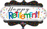 Happy Retirement 27" Shaped Balloon with polka dots