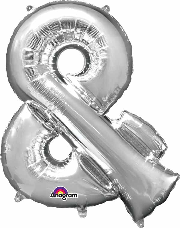 Super Big Silver & Symbol Foil Balloon