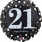 Anagram 18" Sparkling 21 Happy Birthday Holographic Foil Balloon Party Decor