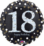Sparkling 18 Happy Birthday Holographic Foil Balloon Party Decor