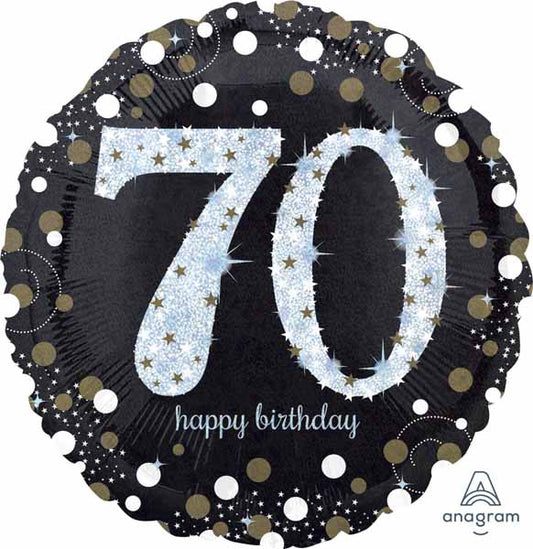 Anagram 18" Sparkling 70 Happy Birthday Holographic Foil Balloon Party Decor