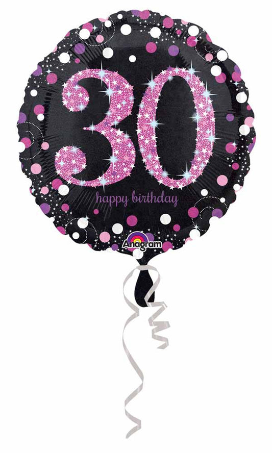 Anagram 18" Celebration 30 Happy Birthday Holographic Foil Balloon Party Decor
