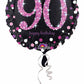 Anagram 18" Pink Sparkling 90 Happy Birthday Holographic Foil Balloon