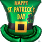 Anagram 24" Supershape Happy St. Patrick's Day Top Hat Foil Balloon