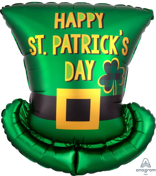 Anagram 24" Supershape Happy St. Patrick's Day Top Hat Foil Balloon