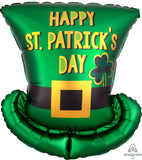 Anagram 24" Supershape Happy St. Patrick's Day Top Hat Foil Balloon