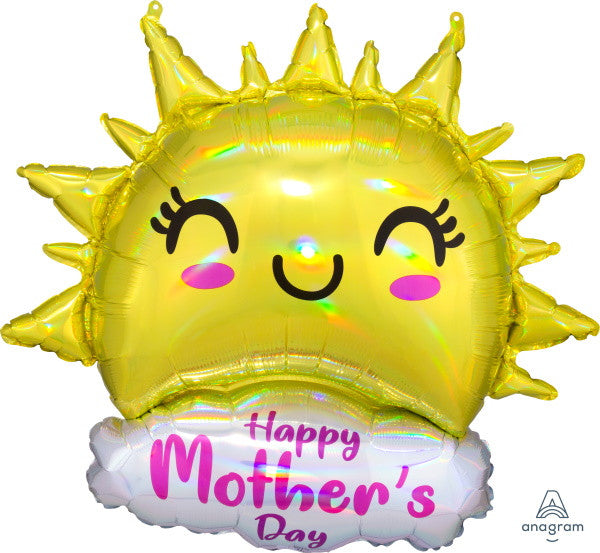 Big Mothers Day Smiling Sun Shaped Foil Balloon
