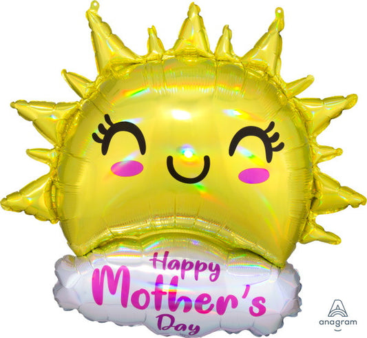 Big Mothers Day Smiling Sun Shaped Foil Balloon