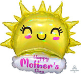 Big Mothers Day Smiling Sun Shaped Foil Balloon
