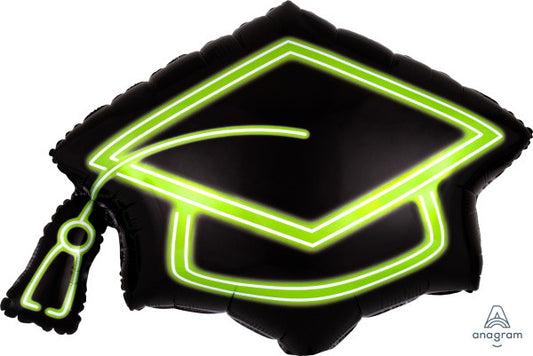 Jumbo Neon Grad Cap Foil Balloon