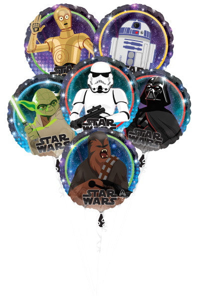 Anagram Star Wars Balloon Bouquet 6 Foil Balloons Birthday Party Decor