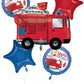 Anagram First Responders Fire Truck 5 Foil Balloons Bouquet Birthday Party Decor