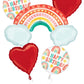 Hearts & Rainbows Happy Birthday Balloon Bouquet