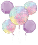 Anagram Luminous Birthday 5 Foil Balloons Bouquet Decor