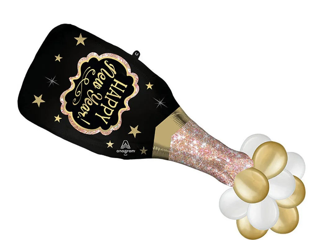 Happy New Year Bubbly Champagne Bottle Balloon