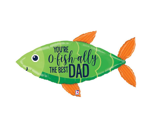 Best Dad O-Fish-Ally Foil Balloon 38in