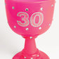 30th birthday hot pink plastic drinking glass