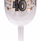 40th birthday wine glass