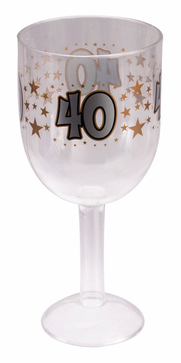 40th birthday wine glass