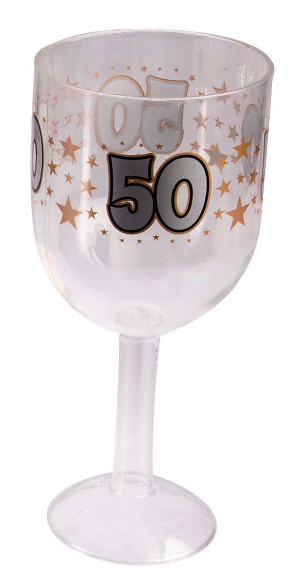 50th birthday wine glass
