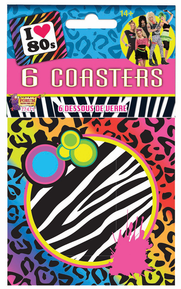 80s Party Theme Coasters