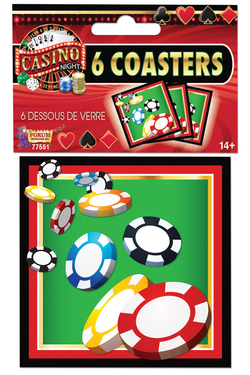 Casino Poker Night Drink Coasters