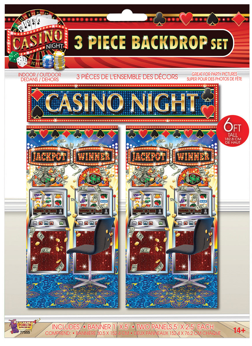Casino Night Party Theme Backdrop Set