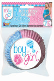 cupcake cups for gender reveal party baby