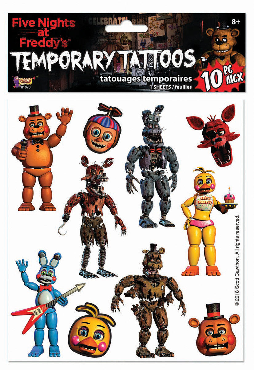 FNAF temporary tattoos