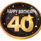 40th birthday paper plates 8pcs