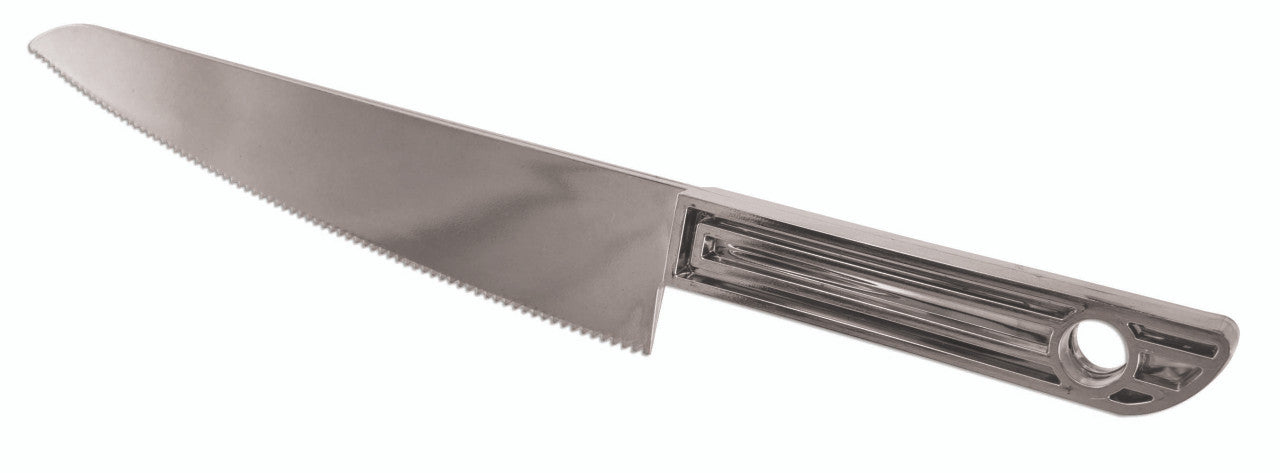 Silver Cake Knife Plastic