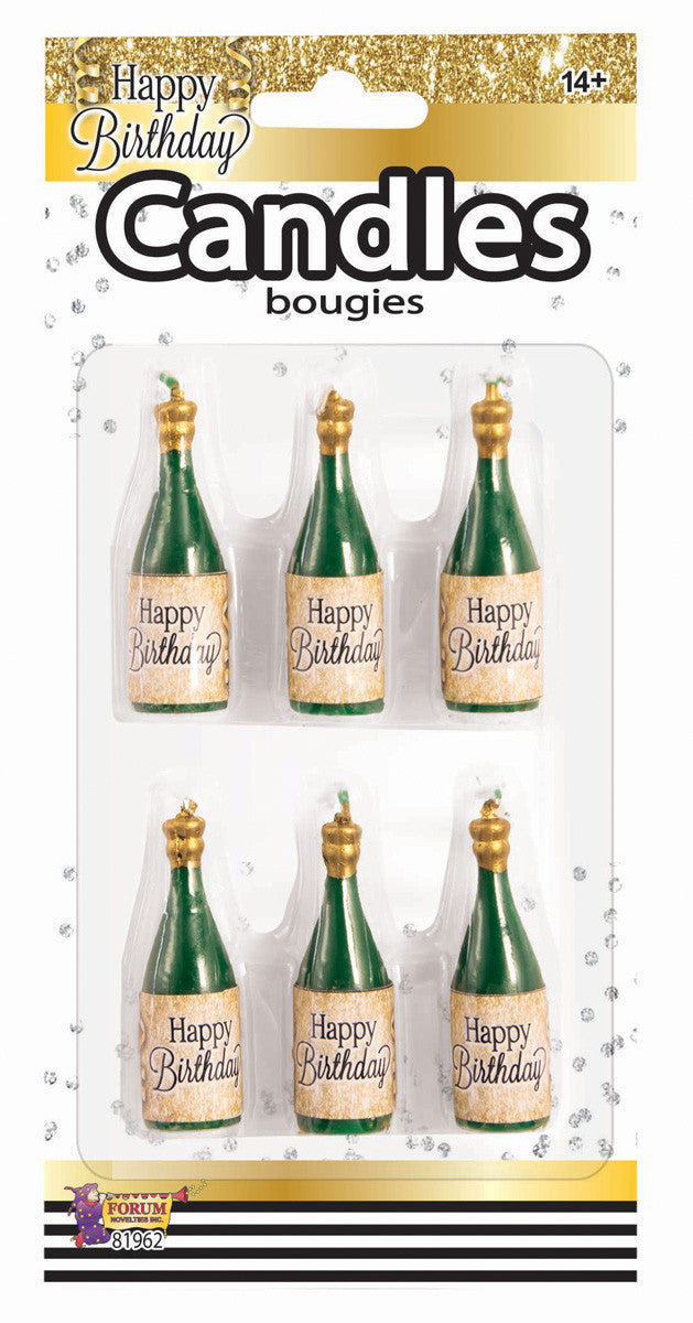 Champagne Bottle Shaped Birthday Cake Candles
