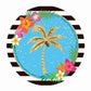 Palm Tree Gold Glitter Paper Dinner Plates