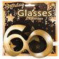 60th birthday gold metallic glasses
