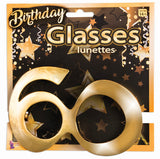 60th birthday gold metallic glasses