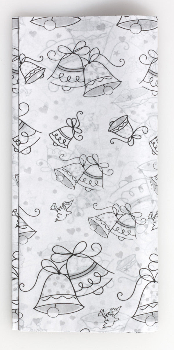 Wedding Bells 20" x 20" Tissue Wrap 4 Sheet Pack