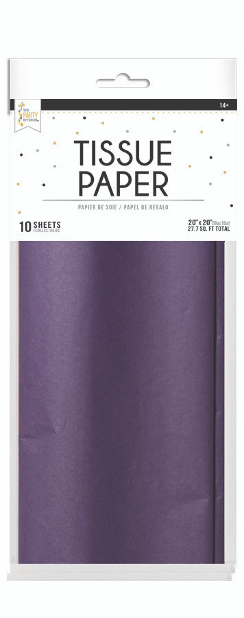Solid Purple  20" x 20" Tissue Wrap 4 Sheet Pack