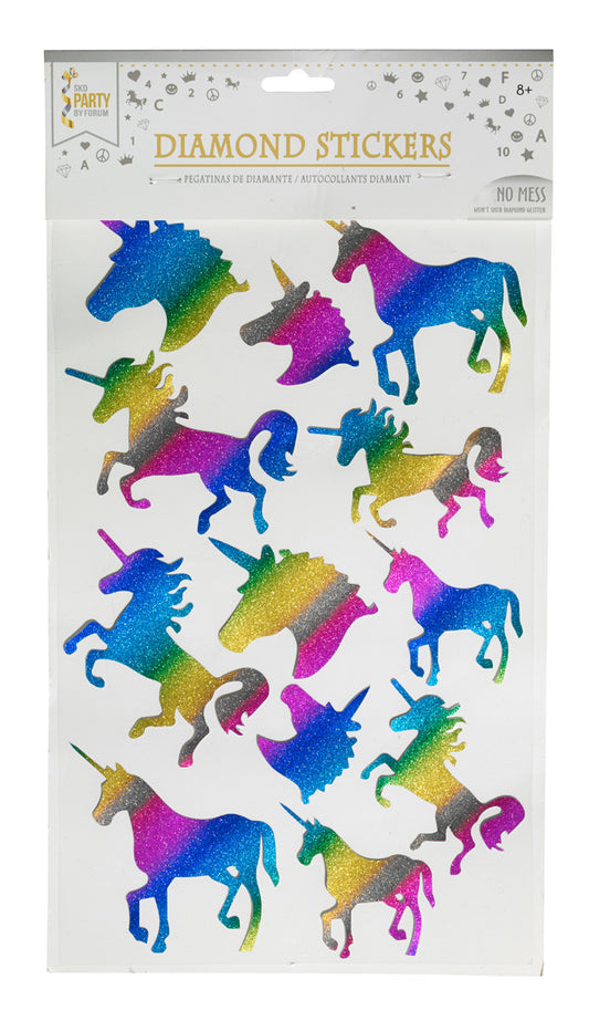 unicorn diamond glitter stickers