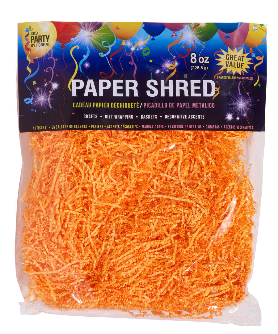 Neon Orange Colored Paper Shredding for gifts