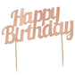 Rose Gold Glitter Cake Topper Happy Birthday