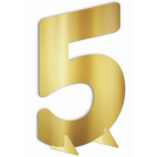 Metallic Number 5 Gold