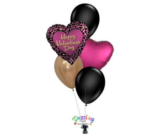 Valentine's Day Leopard on the Wild Side Balloon Bouquet